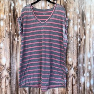Calvin Klein Performance Grey and Pink Striped Tee